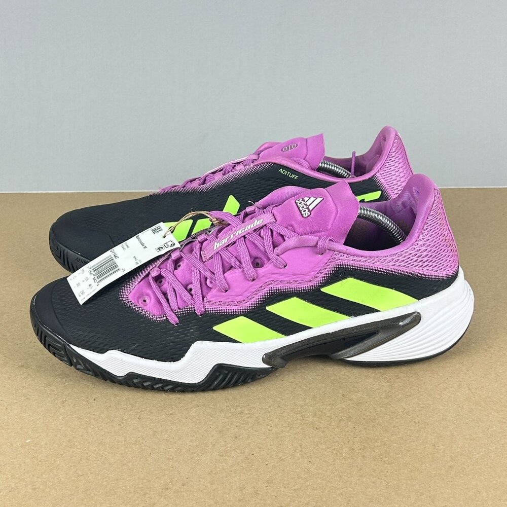 Adidas Barricade M Tennis Shoes Mens 12 Black Purple Hard Court Lace Up